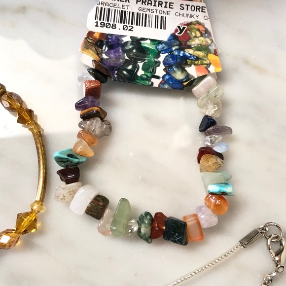 Lot of 5 Mixed Jewelry Gemstone Glass Bead KITTY Bracelets Stainless Steel Rings - Picture 4 of 10